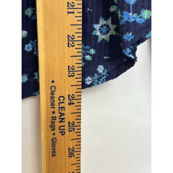 NWT Melissa Nepton Women's M Blue Calvin Mixed Media Floral Print Sweater Top - Picture 6 of 7